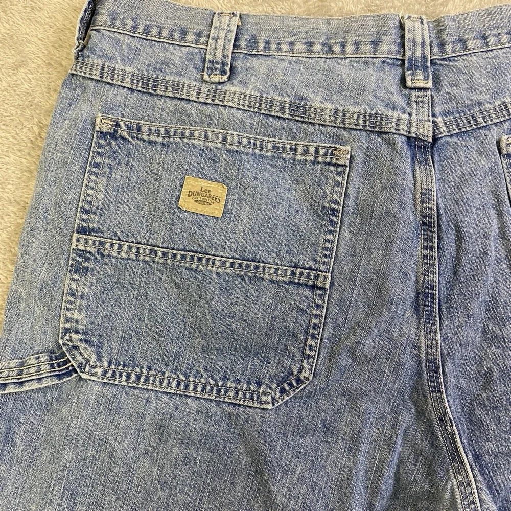 VTG Lee Dungarees Shorts Men Denim 42L Carpenter Work Grunge Baggy Y2K 90s Skate